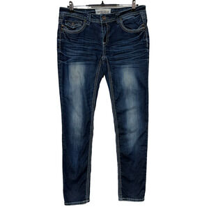 Hydraulic Jeans Womens 12 Blue Measures 33X32 Denim Gramercy Skinny Dark Wash